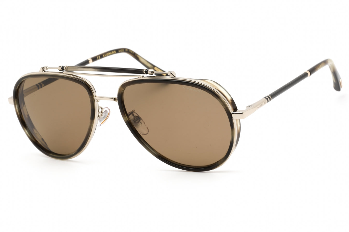Chopard 24 7hlp Sunglasses Shiny Brown Striped Havana Size : 59