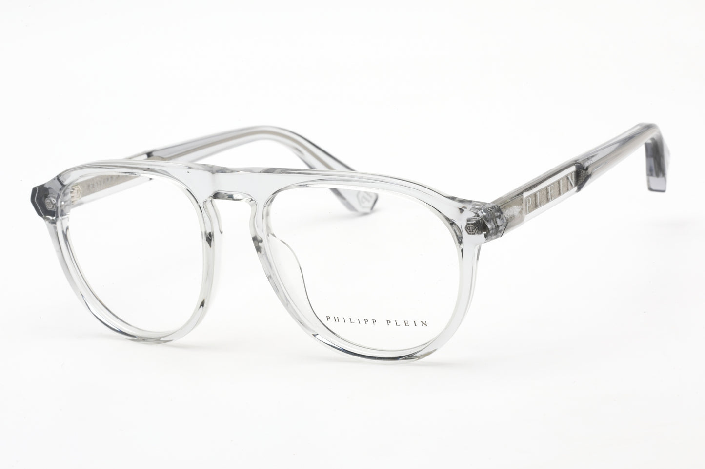 Philipp Plein 016m 6a7 Eyeglasses Shiny Transparent Grey Size : 54