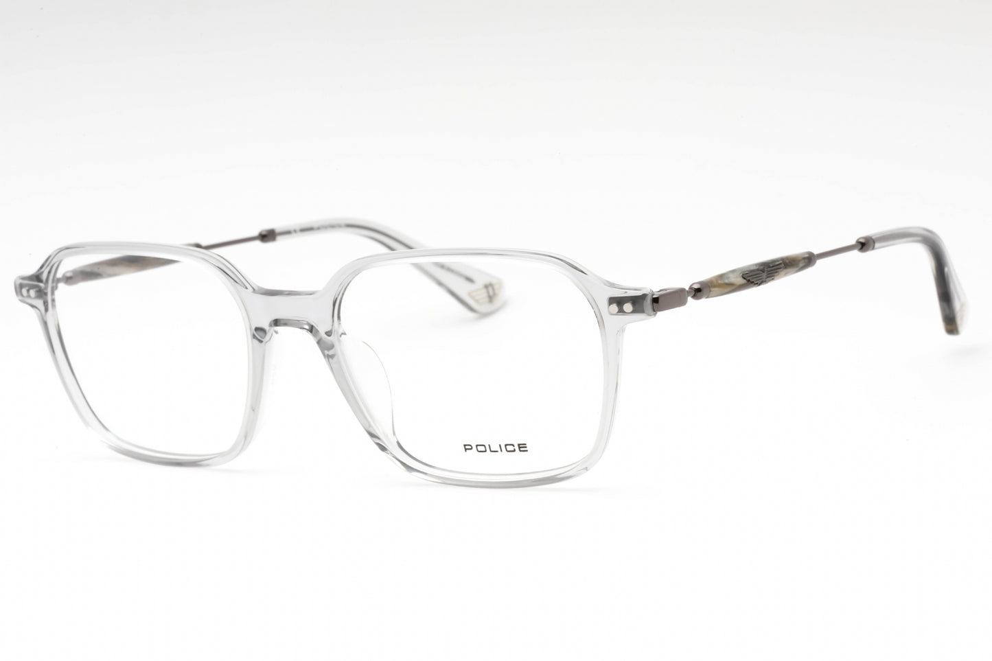 Police Vple98 6s8 Eyeglasses Transparent Grey Size : 52