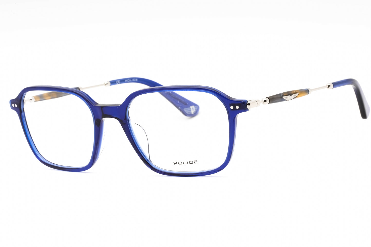 Police Vple98 T31 Eyeglasses Shiny Blue Size : 52