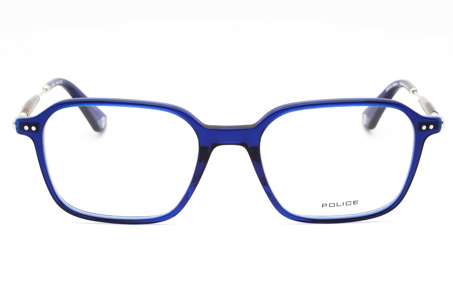 Police Vple98 T31 Eyeglasses Shiny Blue Size : 52