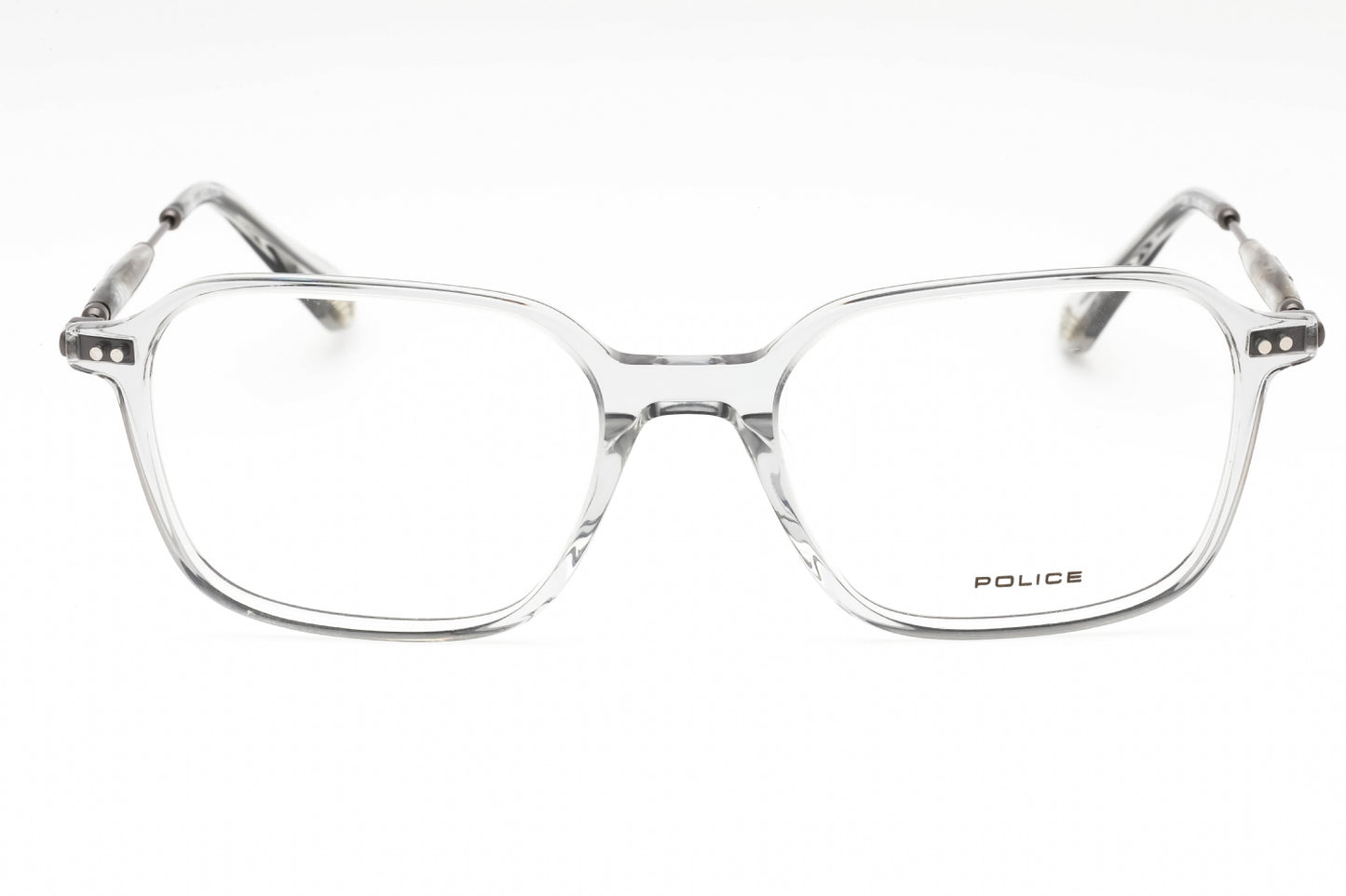 Police Vple98m 6s8 Eyeglasses Shiny Transparent Grey Size : 52