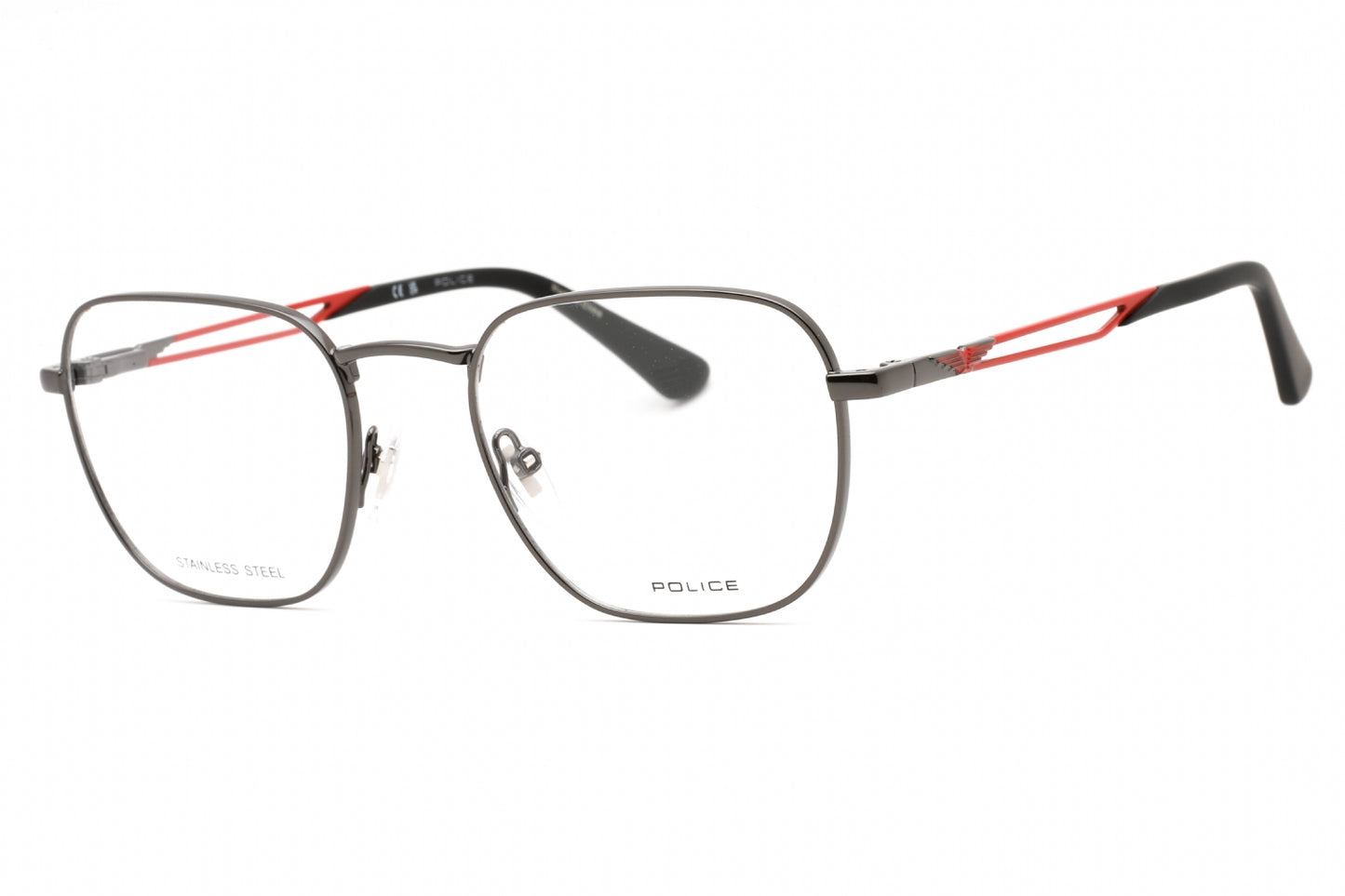 Police 08 568 Eyeglasses Shiny Gunmetal Size : 52