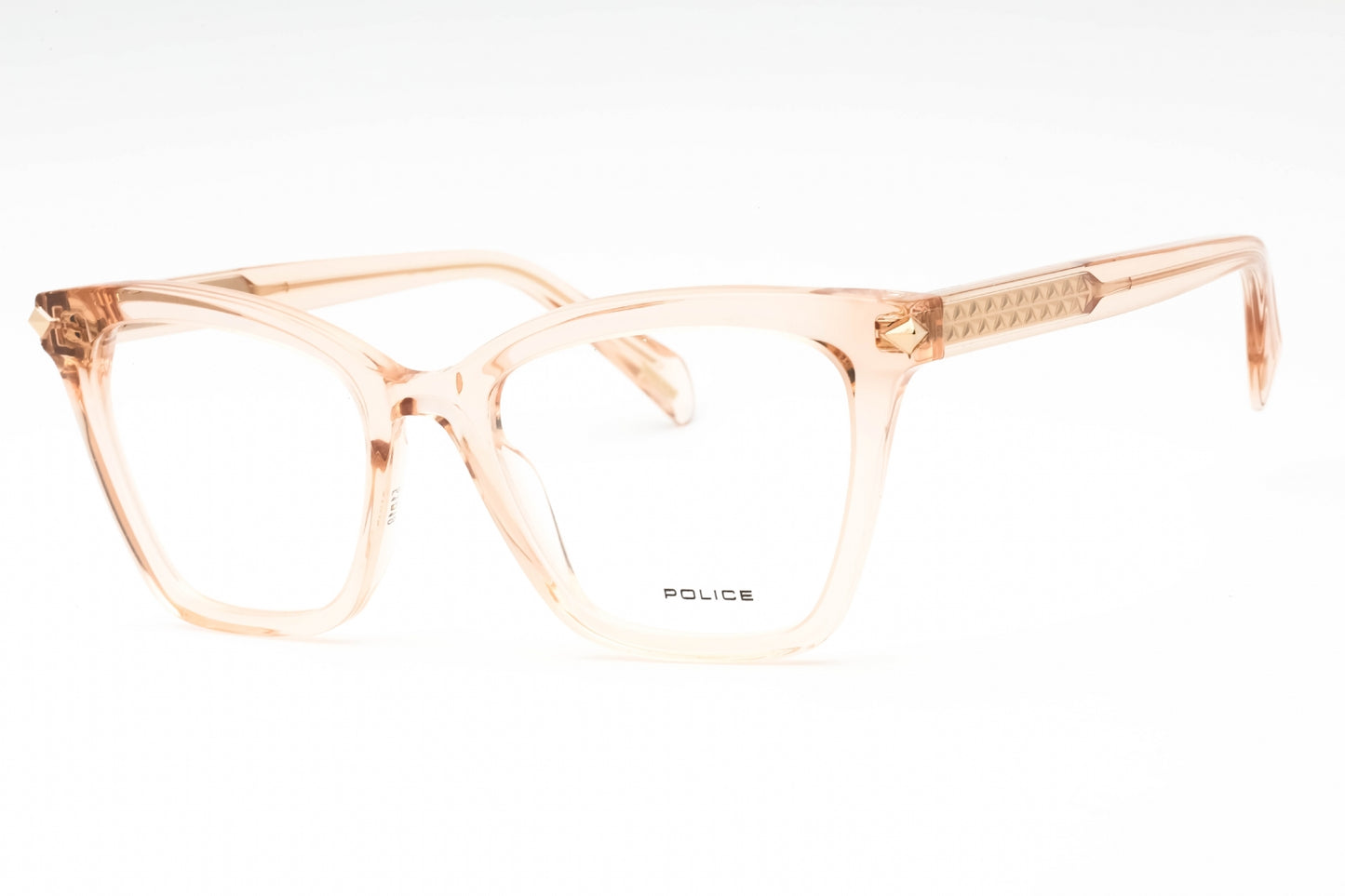 Police 29m 9tu Eyeglasses Shiny Transparent Peach Size : 51
