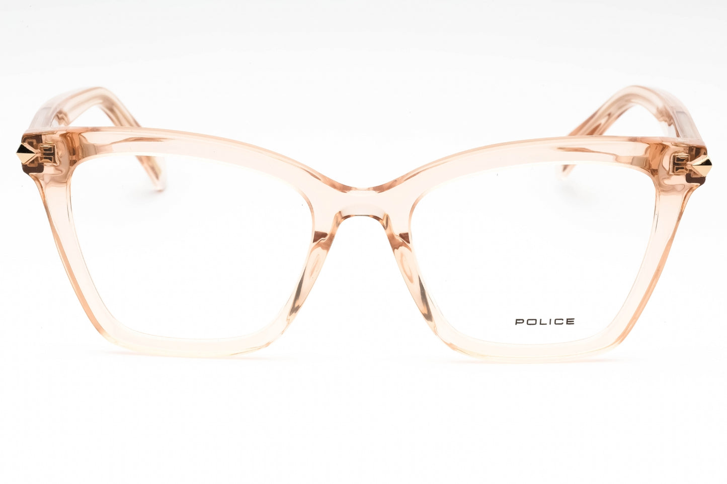 Police 29m 9tu Eyeglasses Shiny Transparent Peach Size : 51