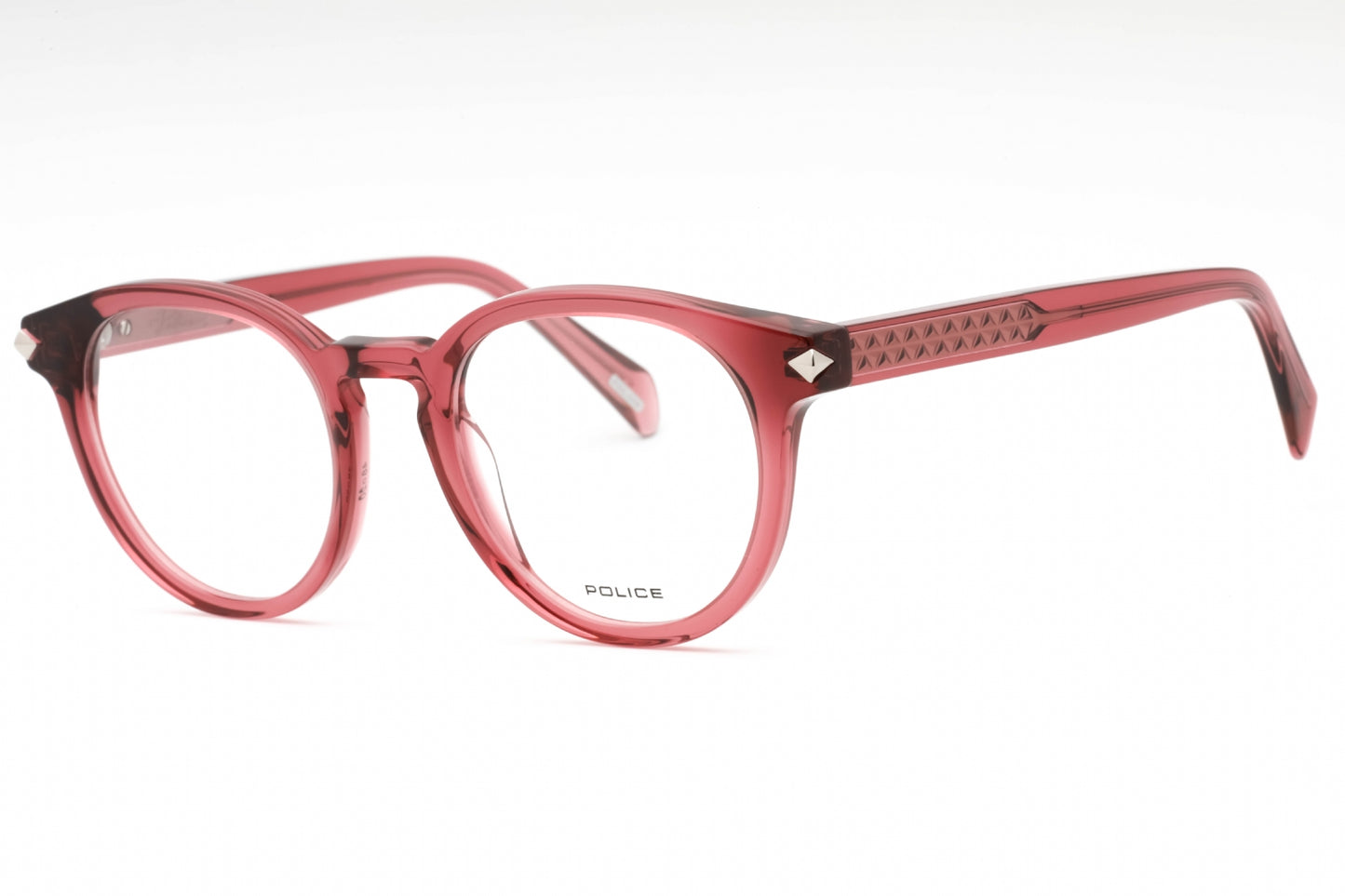 Police 30 1ck Eyeglasses Transparent Burgundy Size : 48