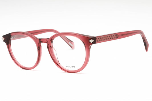 Police 30 1ck Eyeglasses Transparent Burgundy Size : 48