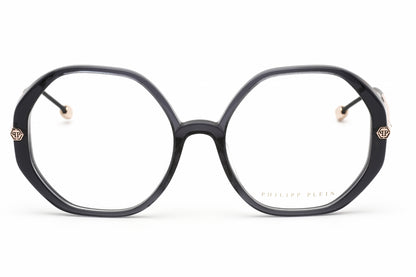 Philipp Plein 053s 705 Eyeglasses Shiny Transparent Dark Grey Size : 56