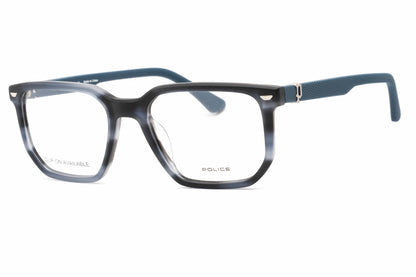 Police 75 M00m Eyeglasses Semi Matte Striped Blue Size : 52
