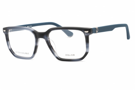 Police 75 M00m Eyeglasses Semi Matte Striped Blue Size : 52