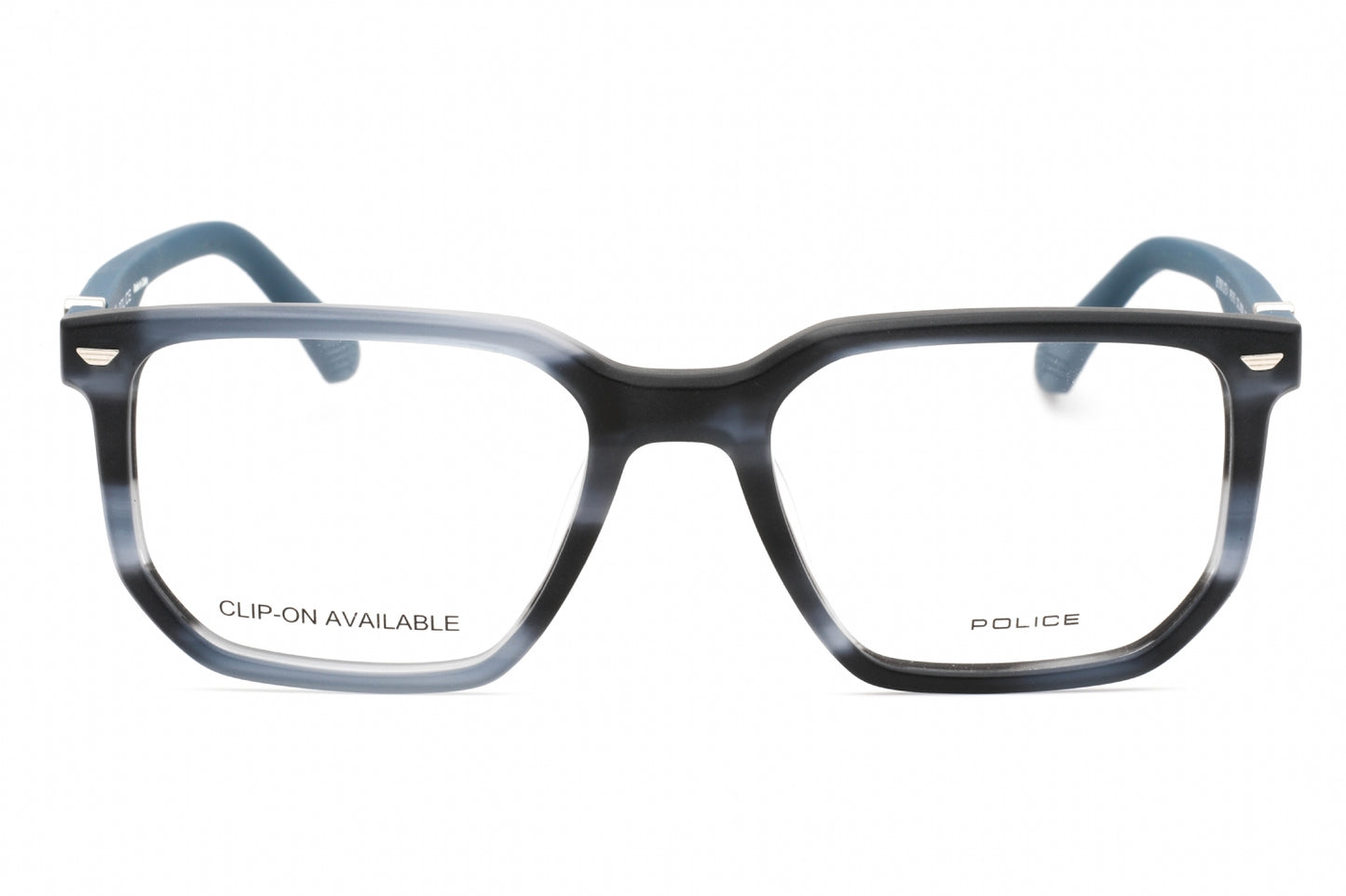 Police 75 M00m Eyeglasses Semi Matte Striped Blue Size : 52