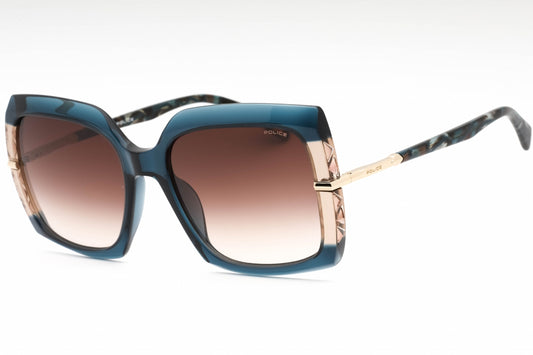 Police Splg23 Agq Sunglasses Transparent Blue Size : 57