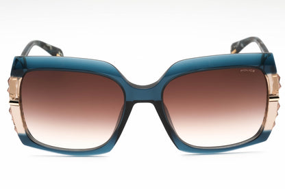 Police Splg23 Agq Sunglasses Transparent Blue Size : 57