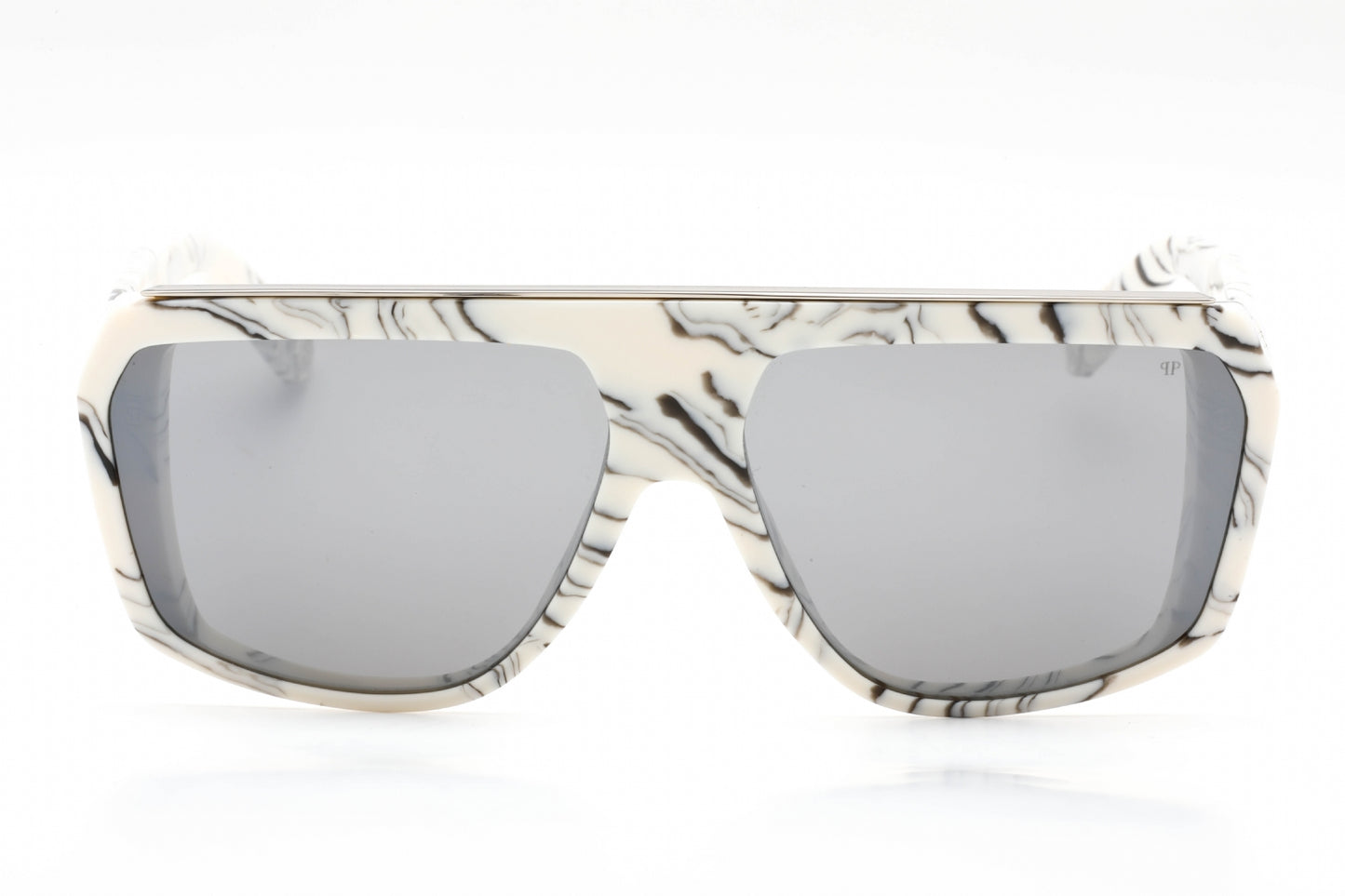 Philipp Plein 074 9ylx Sunglasses Marmorized Ivory Size : 64