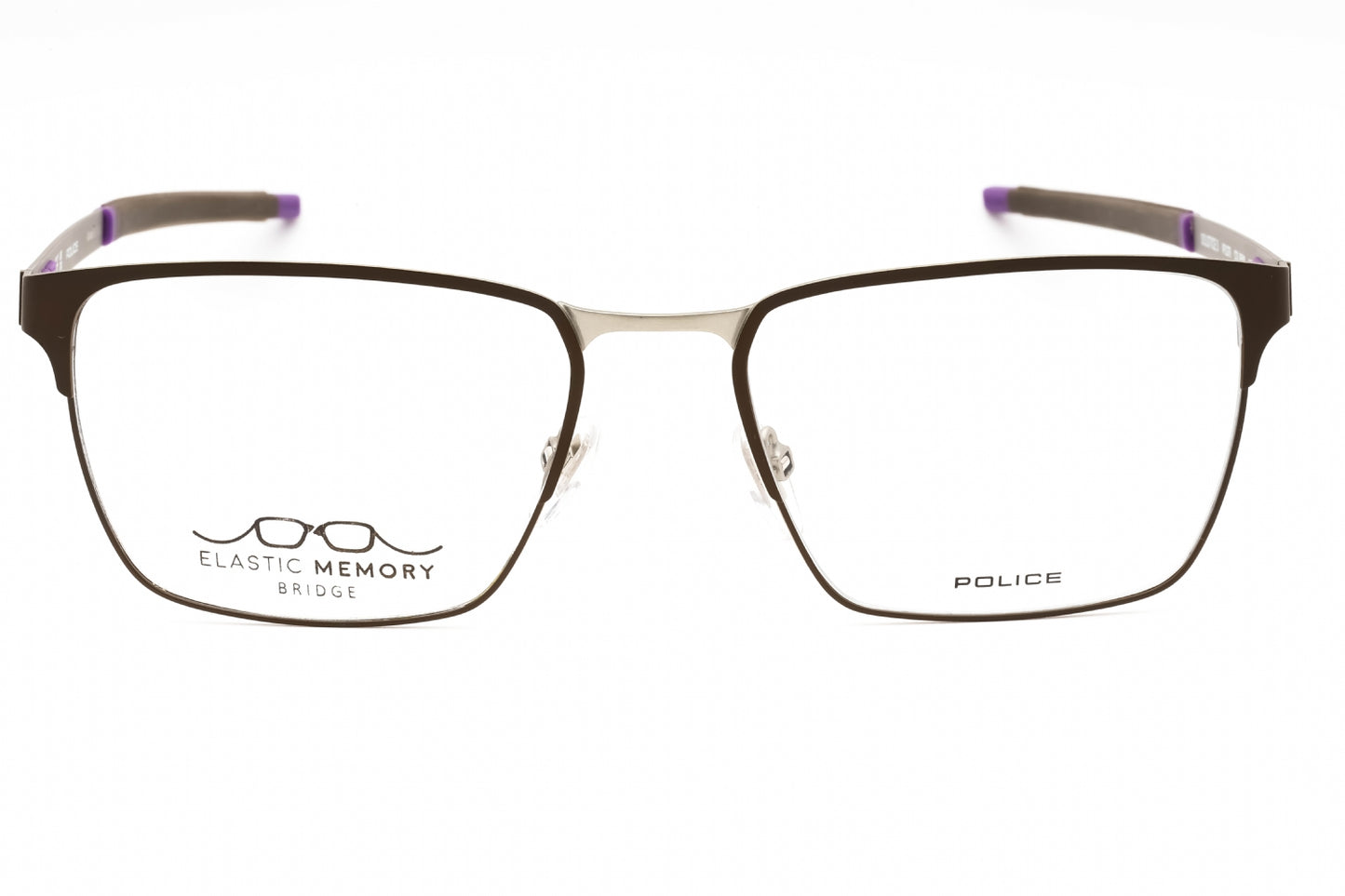 Police 79 8bmy Eyeglasses Brown Silver Size : 56