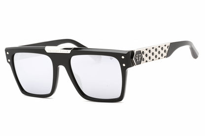 Philipp Plein 080 700w Sunglasses Shiny Black Silver Size : 55