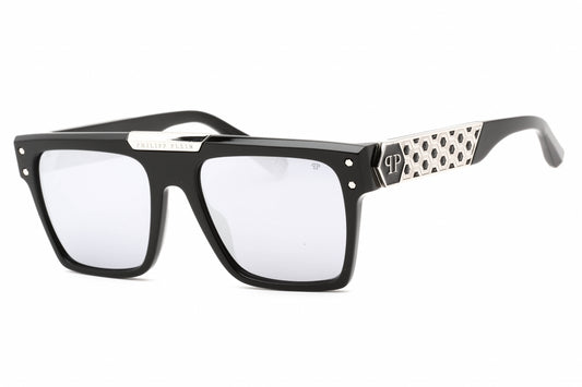 Philipp Plein 080 700w Sunglasses Shiny Black Silver Size : 55