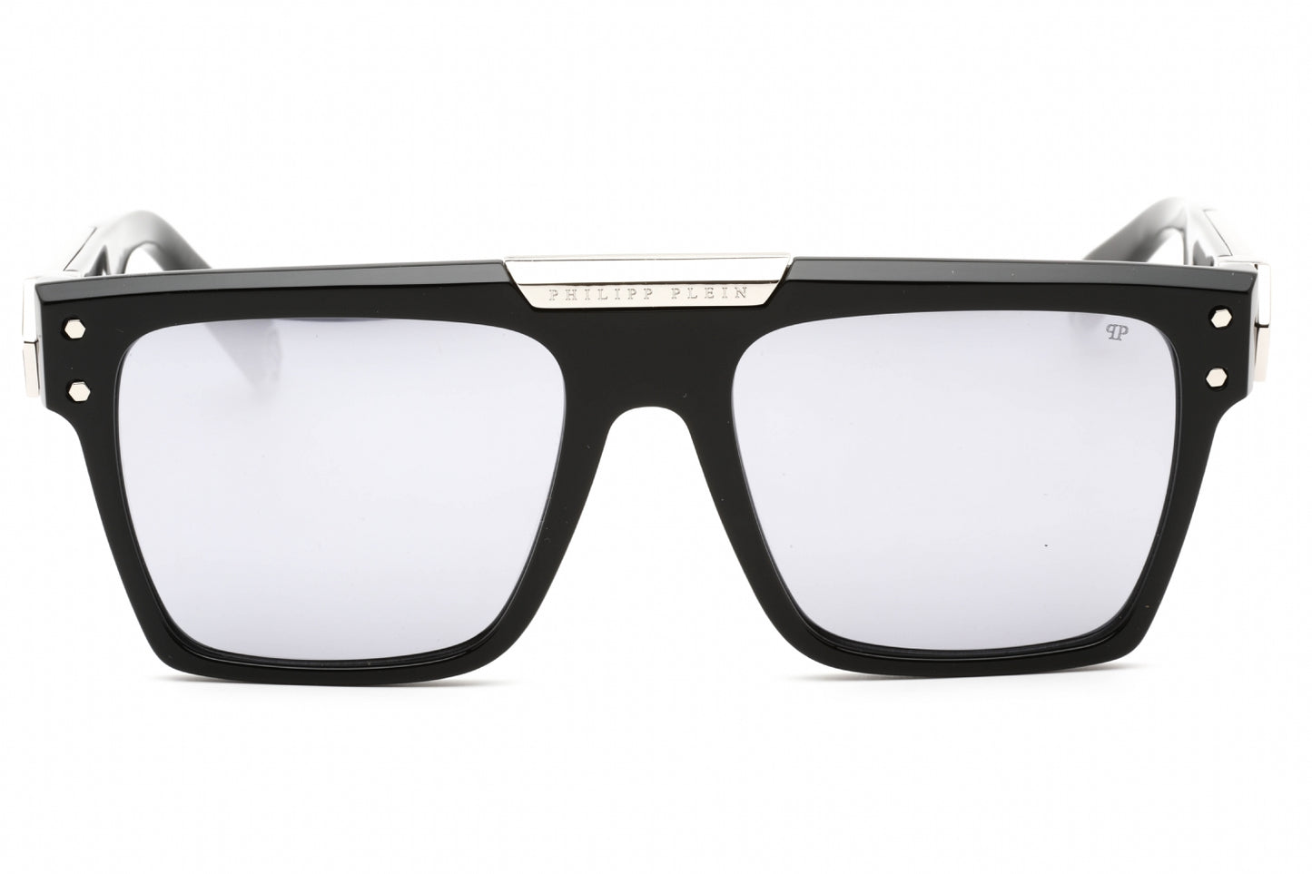 Philipp Plein 080 700w Sunglasses Shiny Black Silver Size : 55