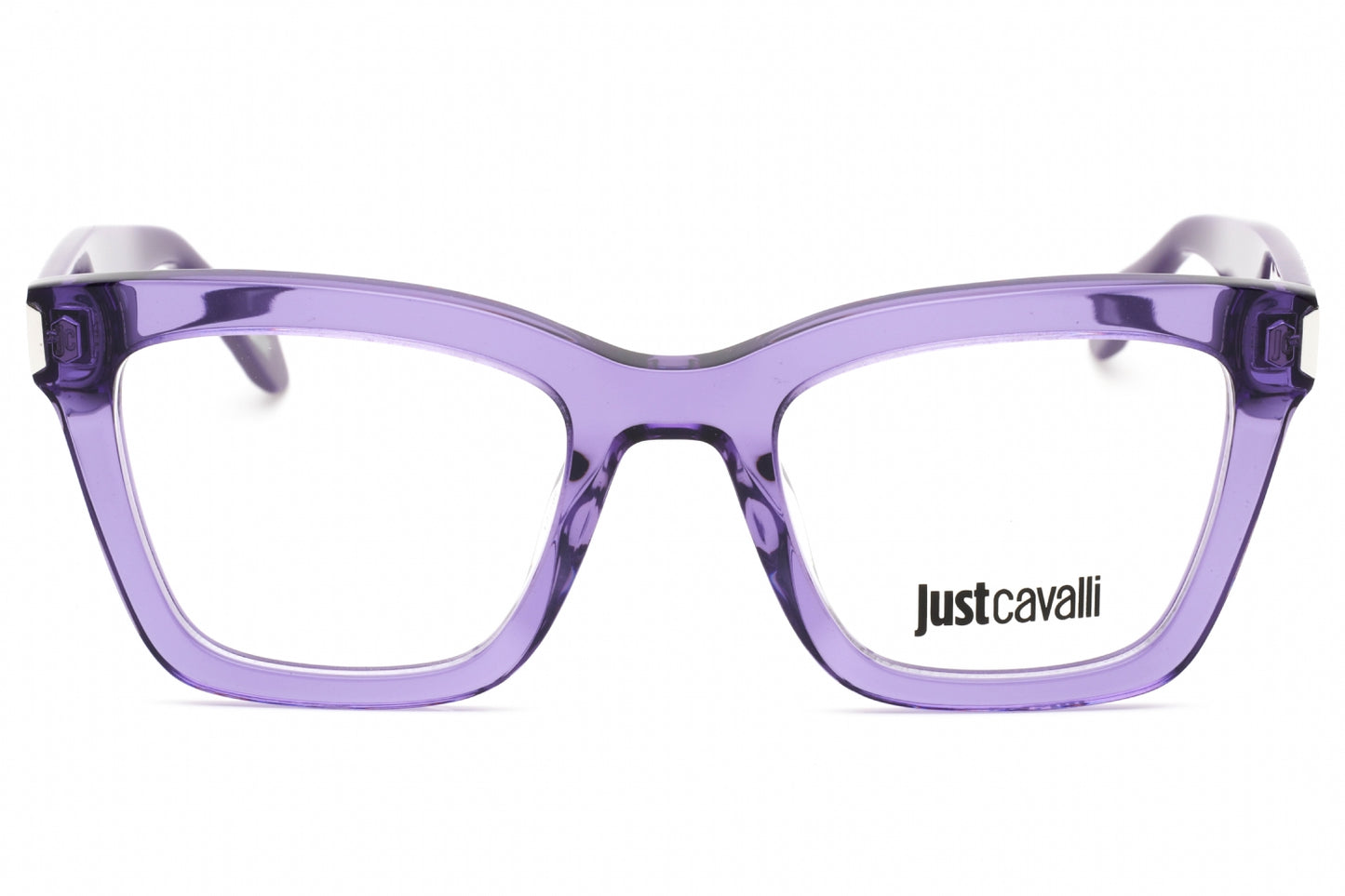 Just Cavalli 003v 6la Eyeglasses Shiny Transparent Purple Size : 50