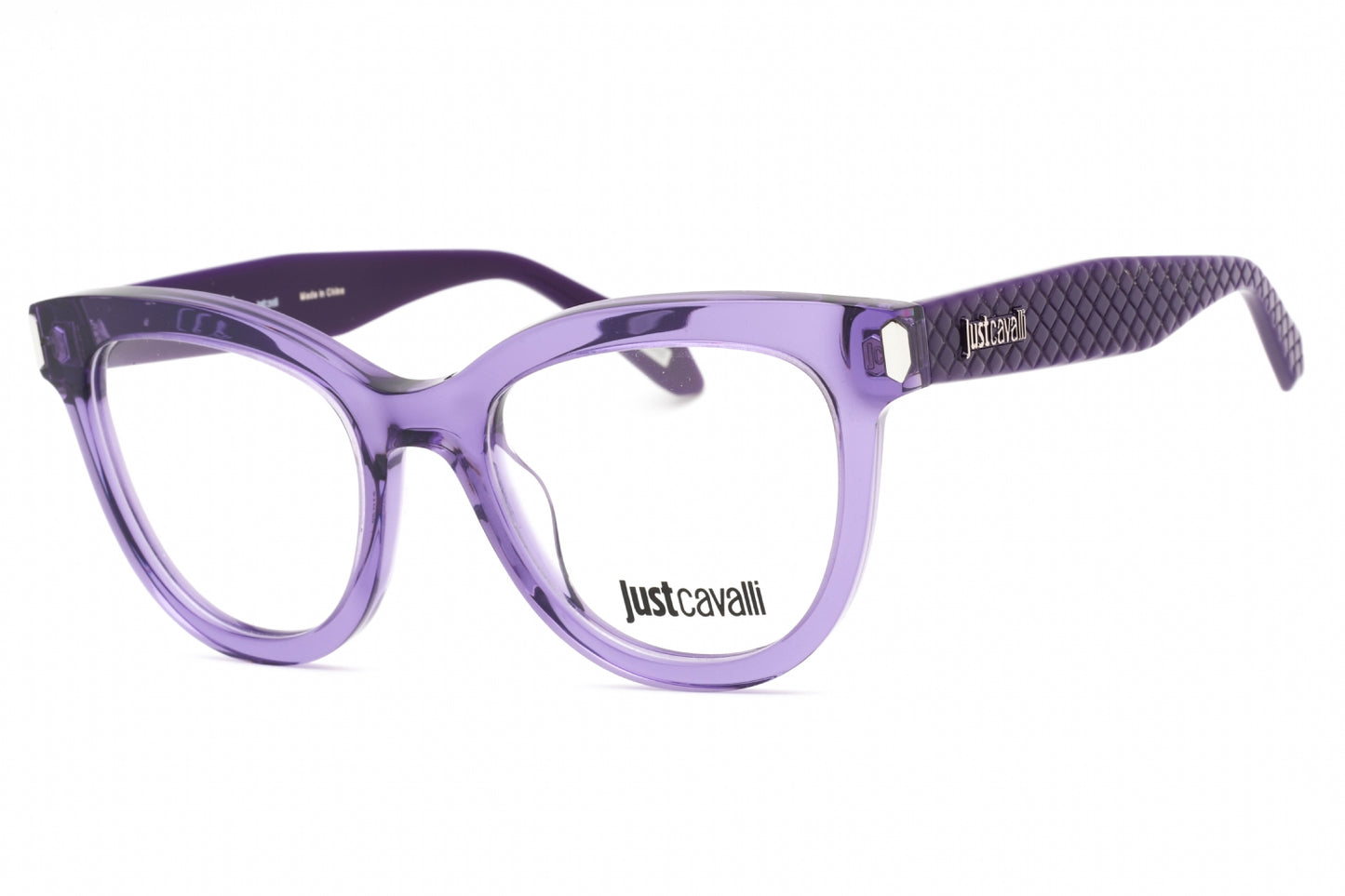 Just Cavalli 004v 6la Eyeglasses Shiny Transparent Purple Size : 51