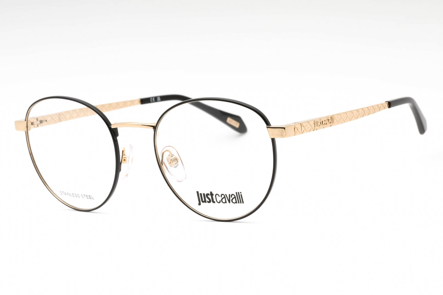 Just Cavalli 017 301 Eyeglasses Black On Rose Gold Size : 51