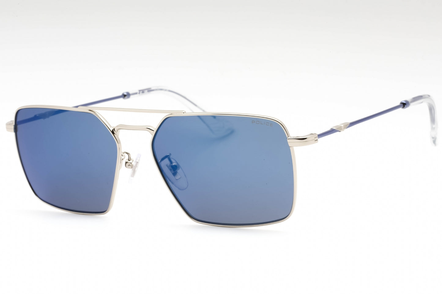 Police Spll07 579b Sunglasses Shiny Silver Size : 59