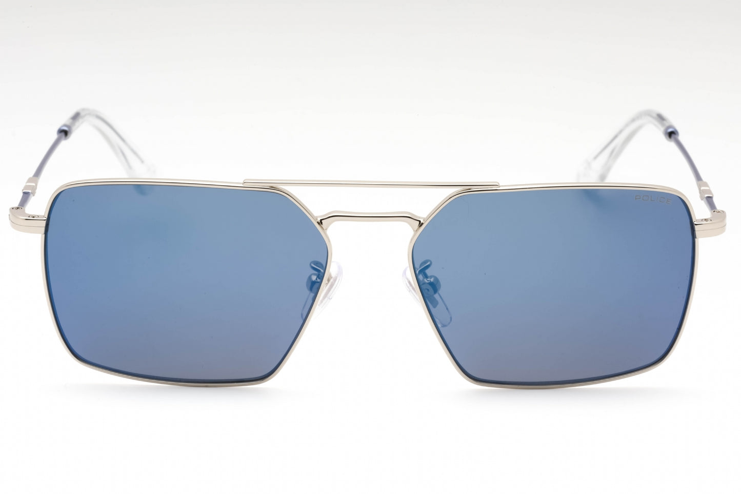 Police Spll07 579b Sunglasses Shiny Silver Size : 59