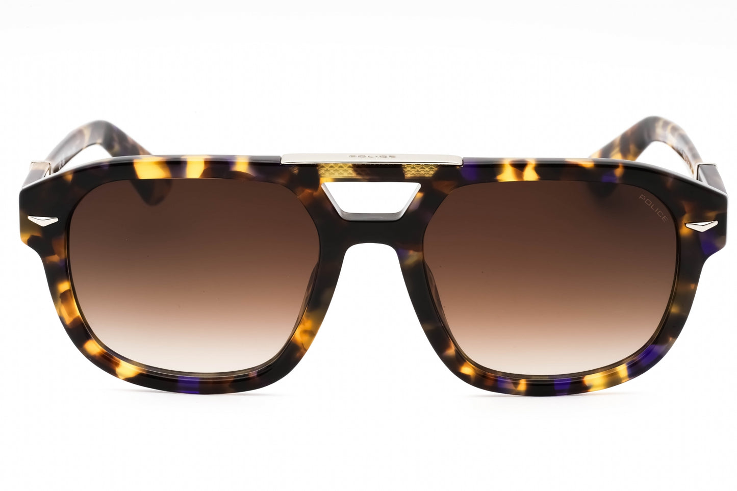 Police Spll19m 744 Sunglasses Shiny Havana Size : 55