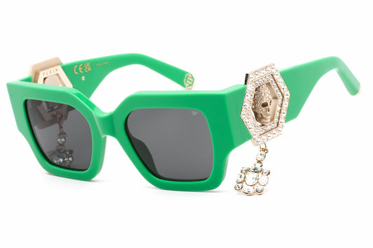 Philipp Plein 103s D80 Sunglasses Shiny Green Size : 51