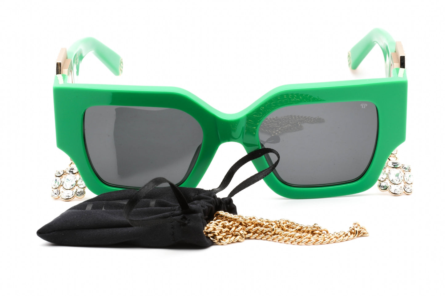 Philipp Plein 103s D80 Sunglasses Shiny Green Size : 51