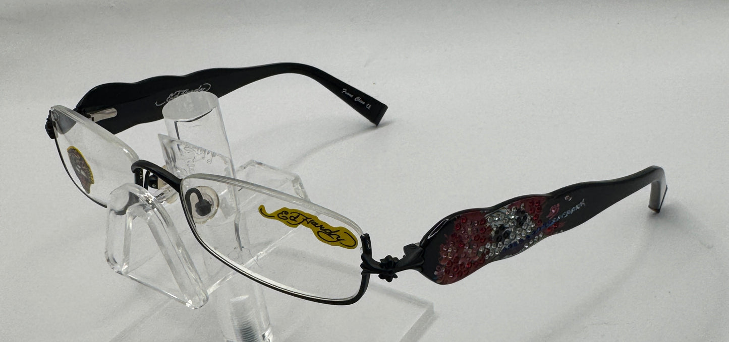 Ed Hardy Ehr 201 Eyeglasses in color Black