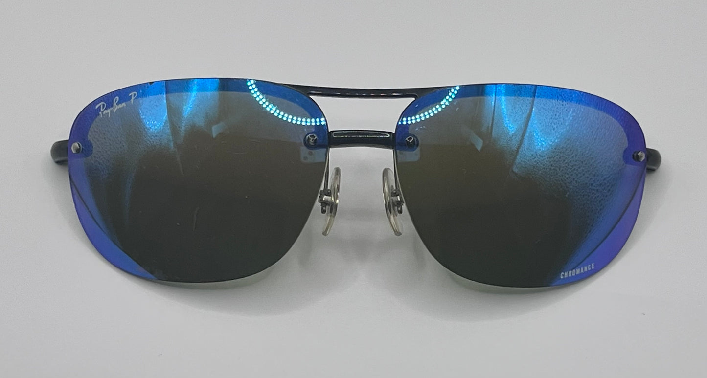 Ray Ban 4275 Front Face Black With Mirror Blue Lenses $149.99