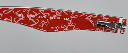 Ray Ban 5206 Left Temple Black/red