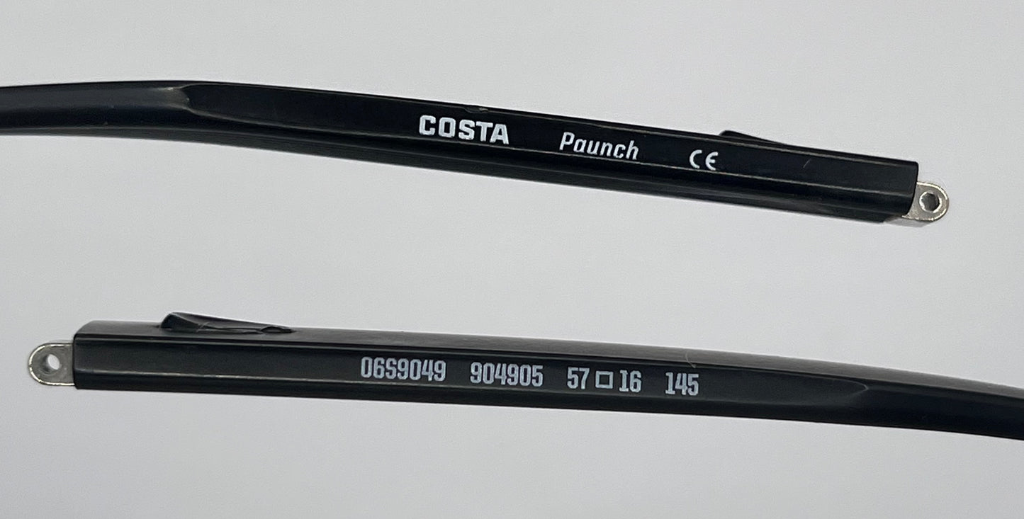 Costa Del Mar Pounch Both Temples Clear Black