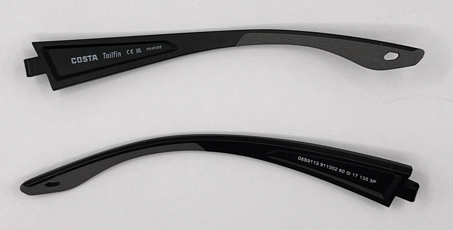 Costa Del Mar Tailfin Both Temples Black