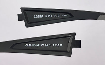 Costa Del Mar Tailfin Both Temples Black