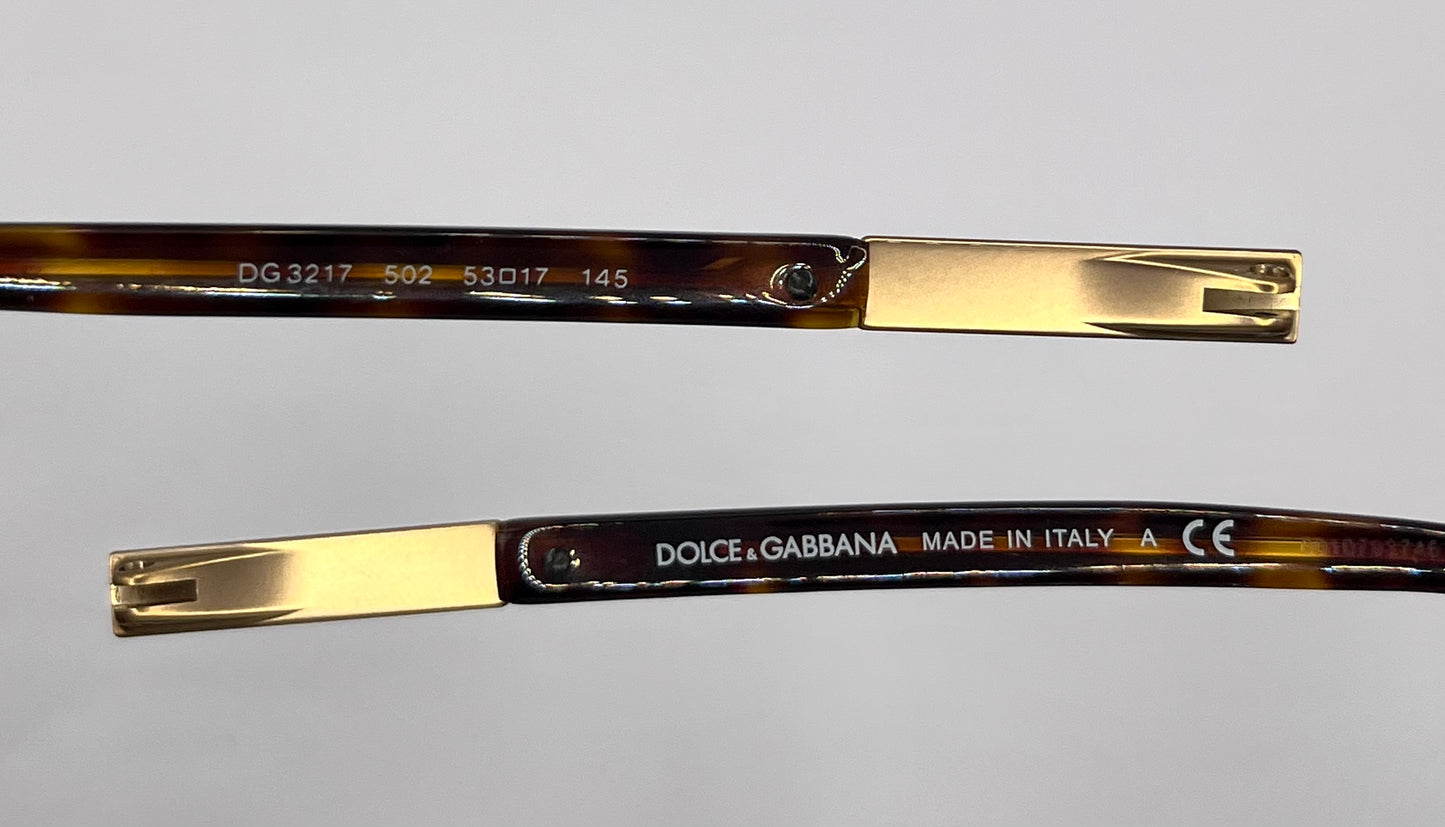 Dolce Gabbana 3217 Both Temples Gold/tortoise