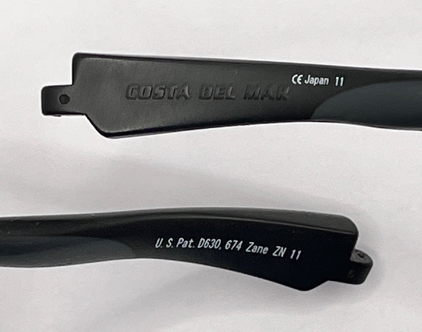 Costa Del Mar Zane 11 Both Temples Black/gray