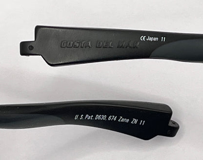 Costa Del Mar Zane 11 Both Temples Black/gray