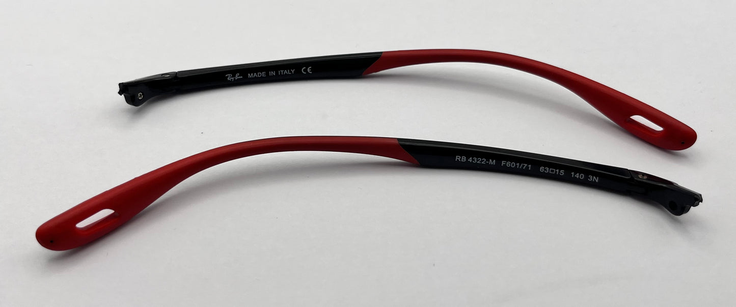 Ray Ban 4322 Both Temples Black/red