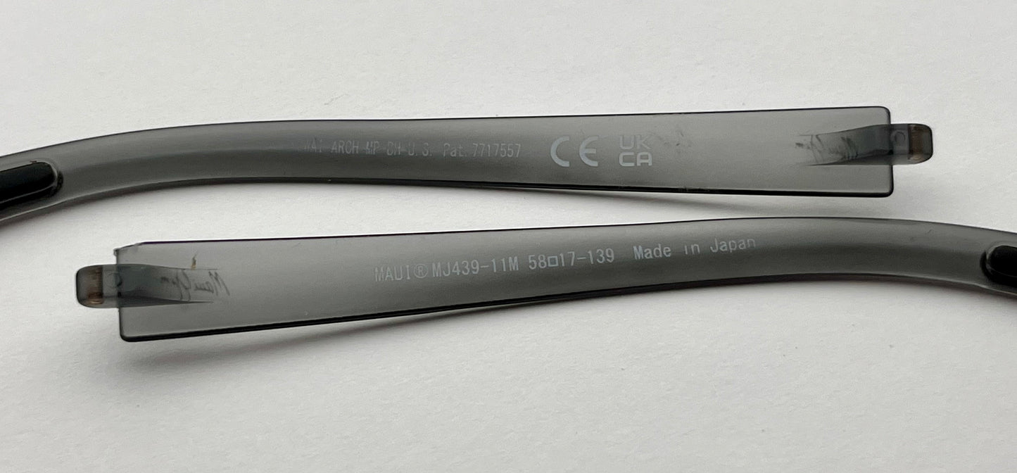 Maui Jim 439 Both Temples Translucent Matte Grey