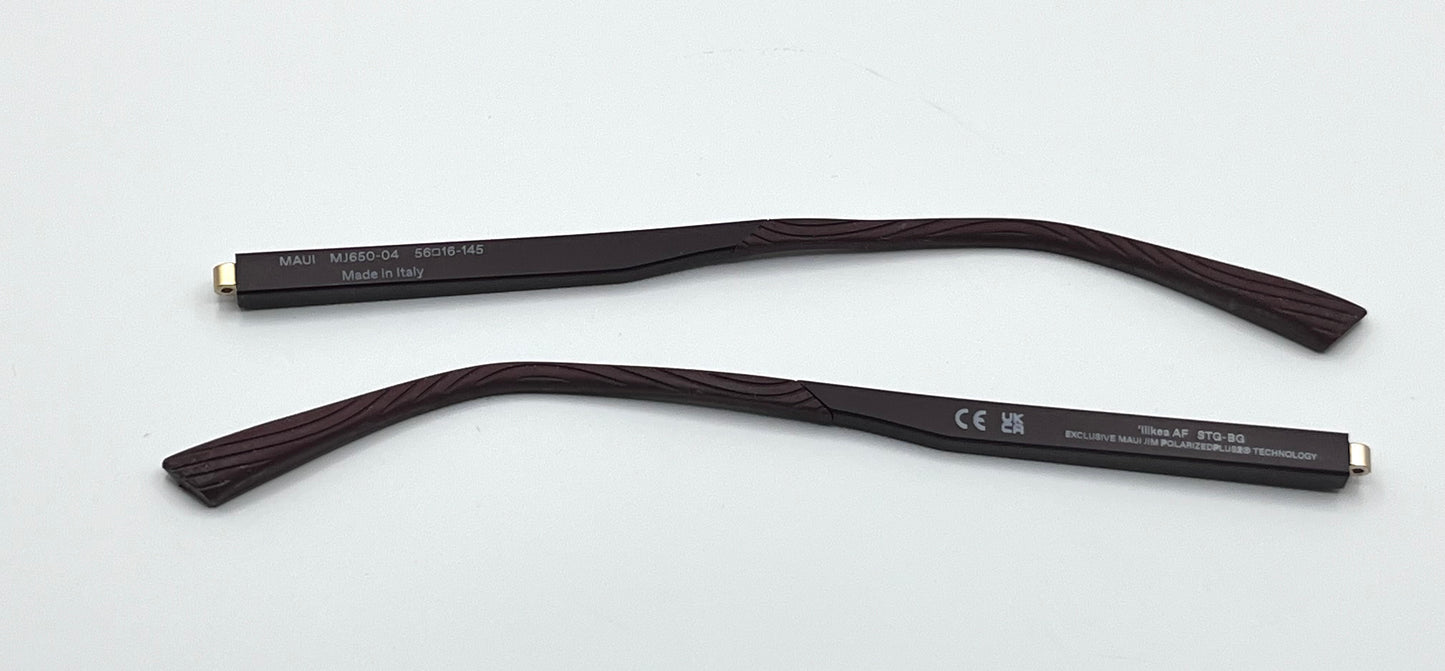 Maui Jim 650 Both Temples Dark Maroon