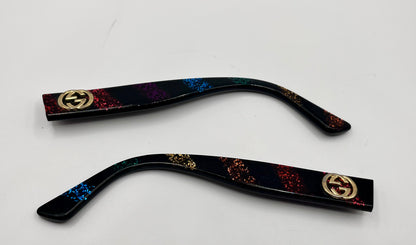 Gucci 0327s Both Temples Shiny Black/ Multicolored