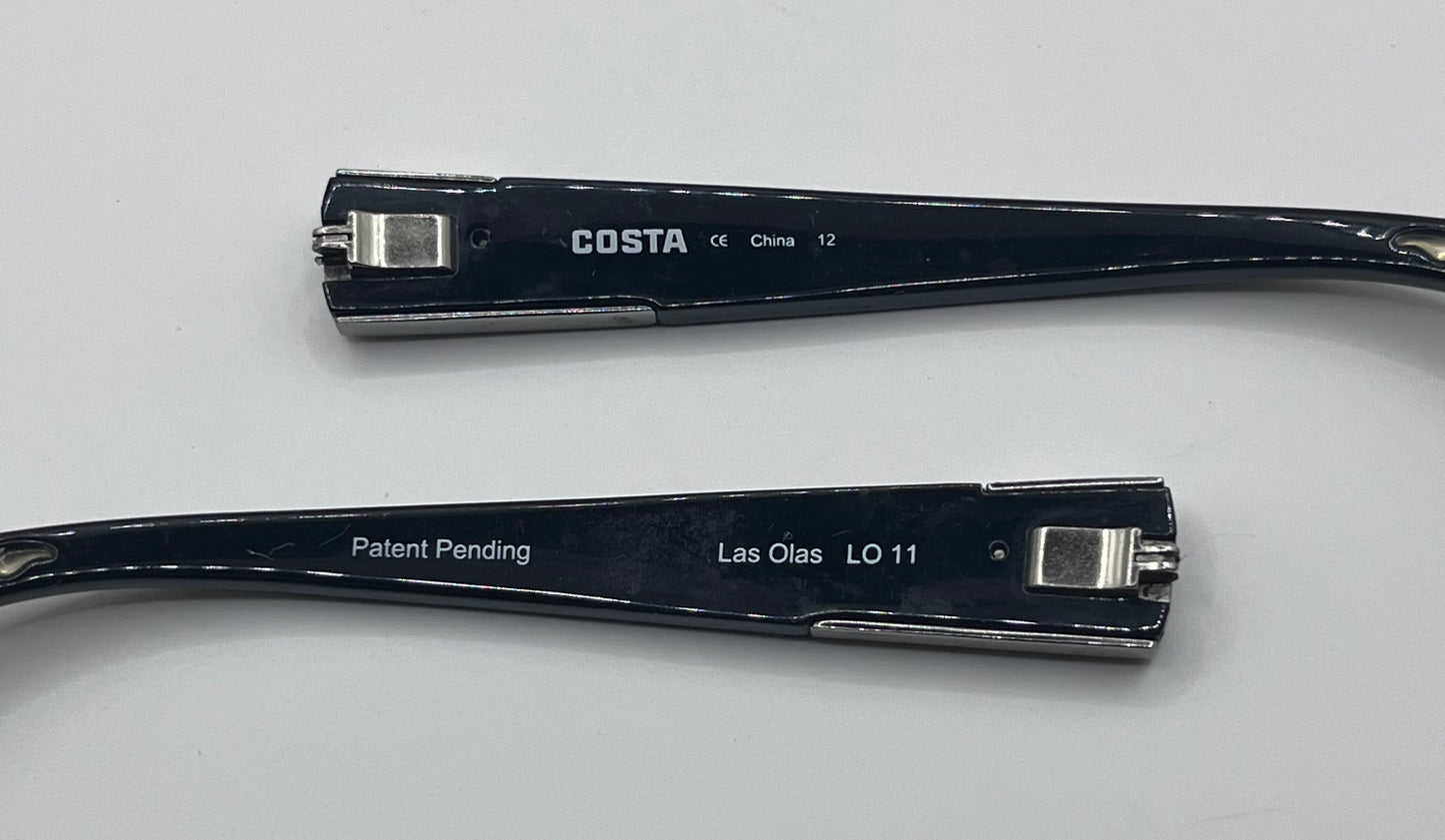 Costa Del Mar Las Olas 11 Both Temples Shiny Black/silver