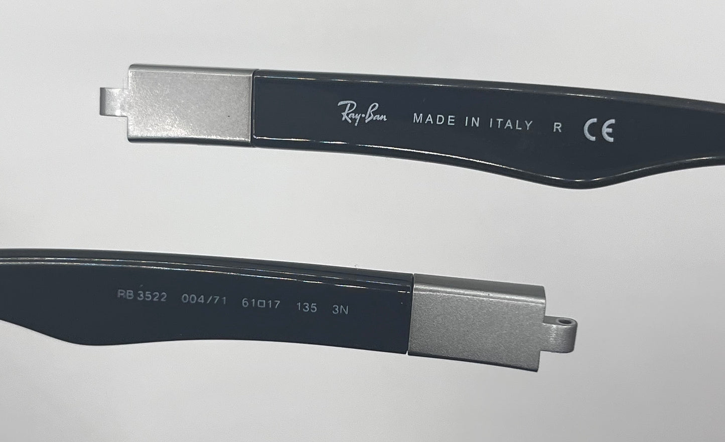 Ray Ban 3522 Both Temples Shiny Black/silver