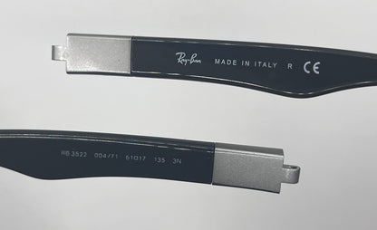 Ray Ban 3522 Both Temples Shiny Black/silver