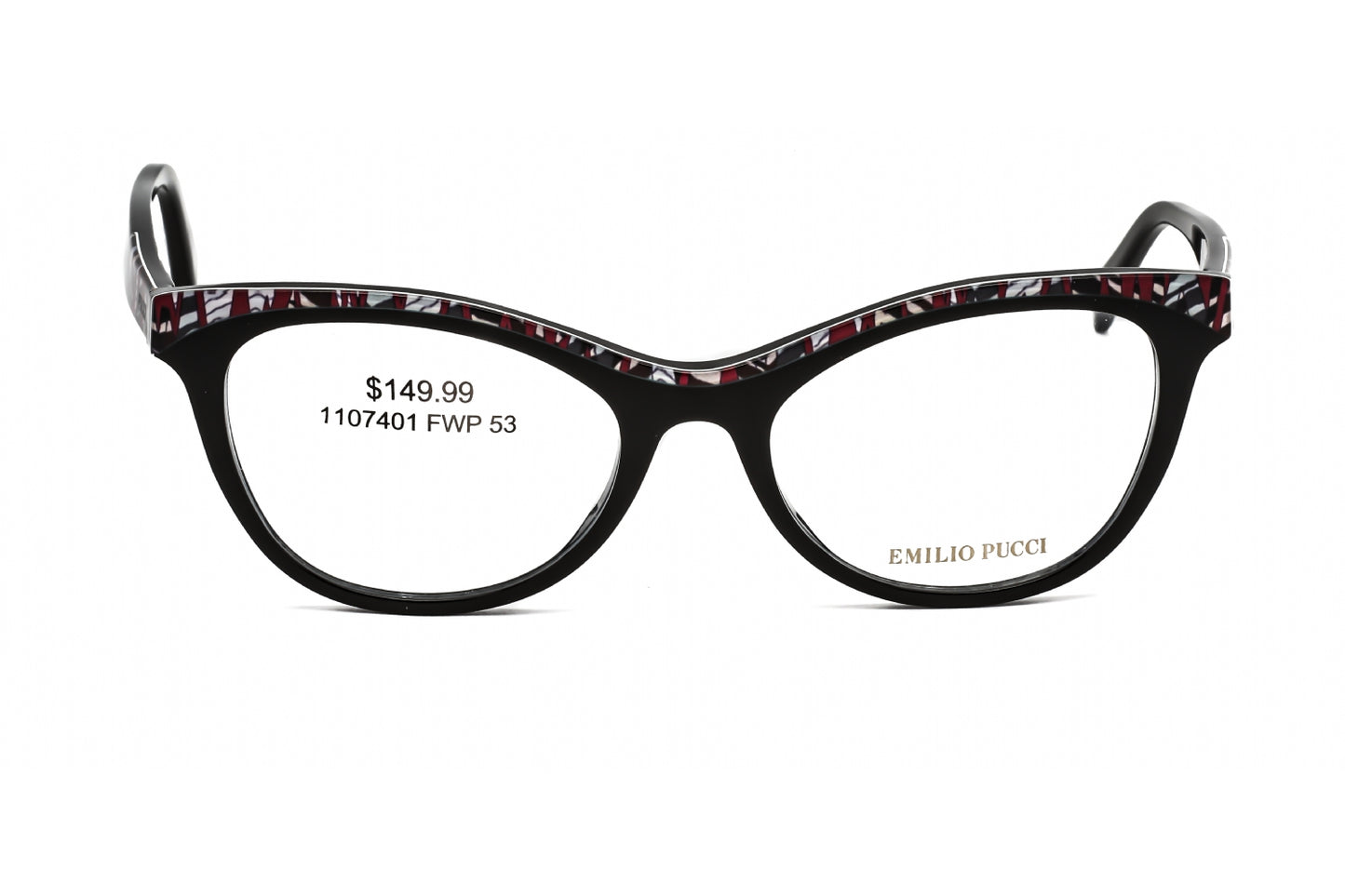 Emilio Pucci 5036-3 01 Eyeglasses Shiny Black Size : 53