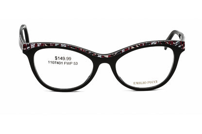 Emilio Pucci 5036-3 01 Eyeglasses Shiny Black Size : 53