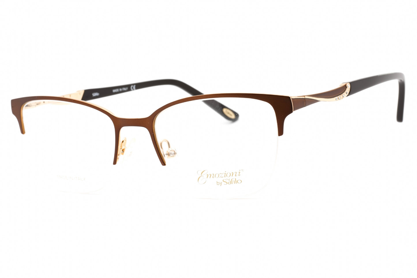 Emozioni 4396 Fg400 Eyeglasses Brown Gold Size : 51