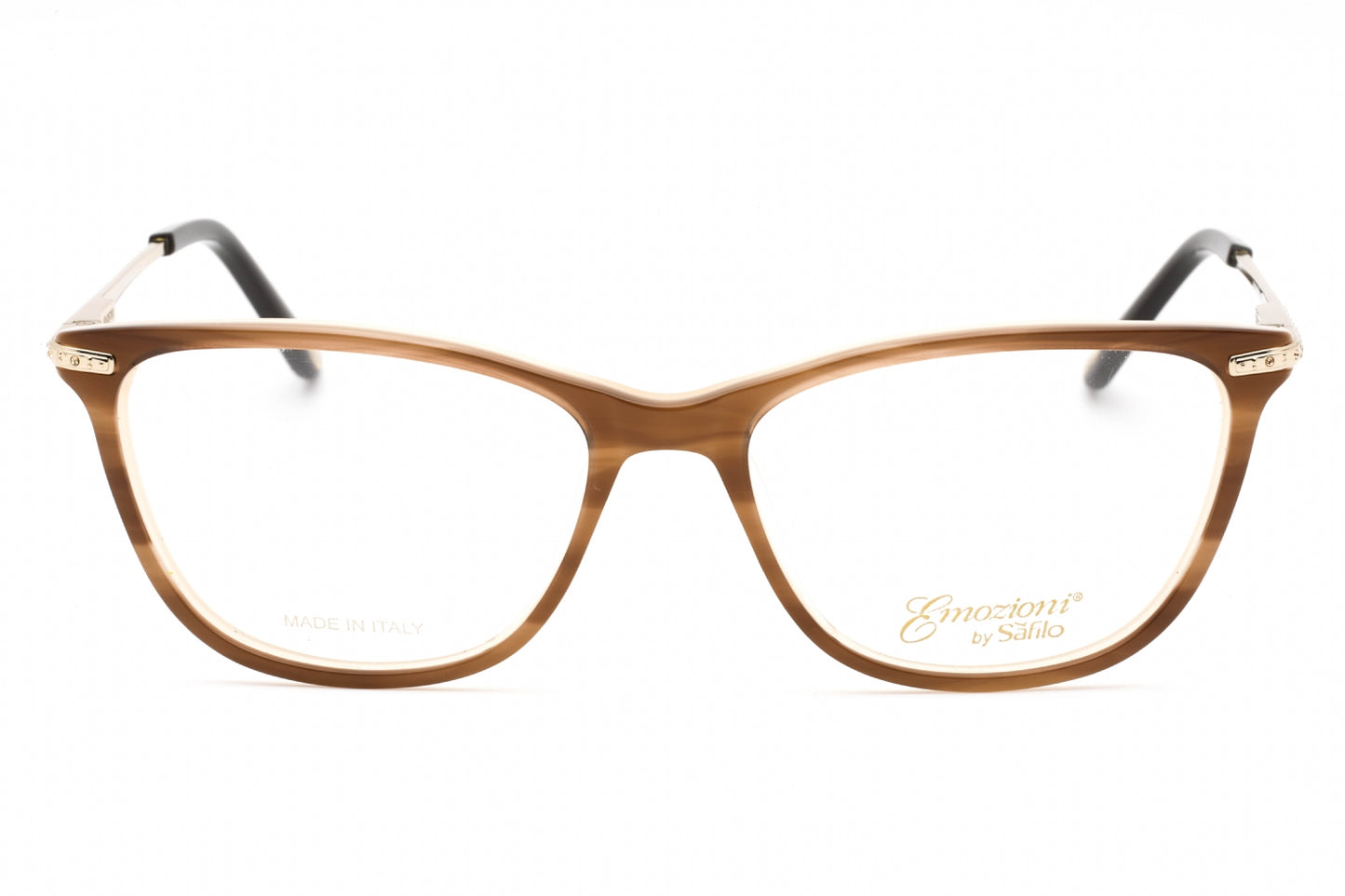 Emozioni 4056 Ex400 Eyeglasses Brw Horn Size : 53